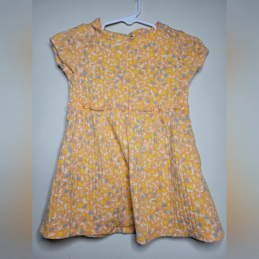 art class bright orange floral dress,  12 m
